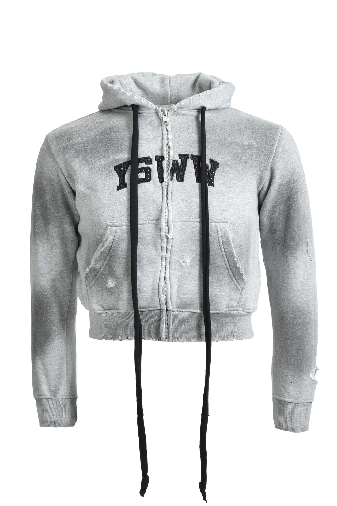YORI SPORT WOMENS MESH LOGO ZIP UP HOODIE (GREY)