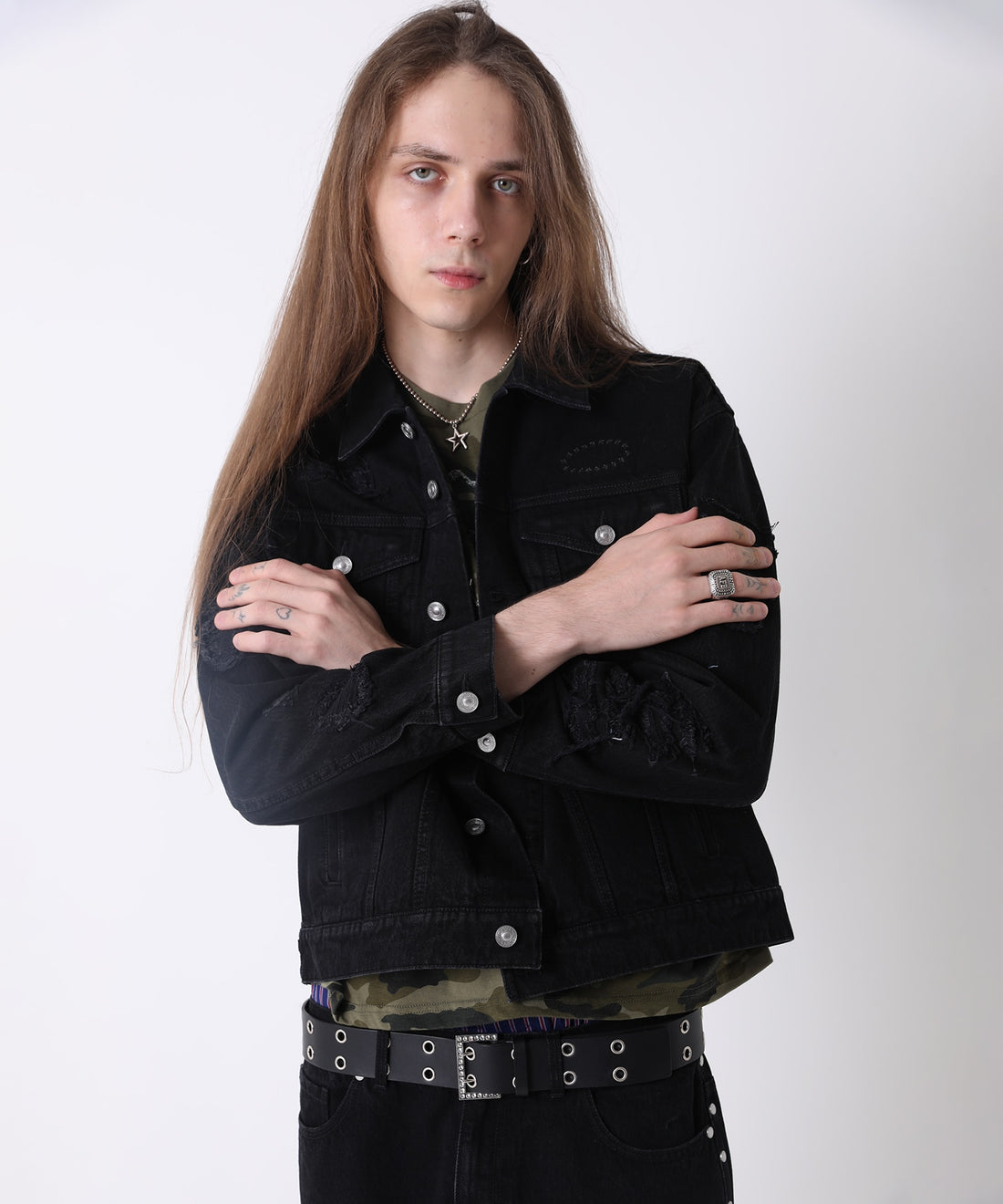 AFB OVERSIZED PATCHED DENIM JACKET