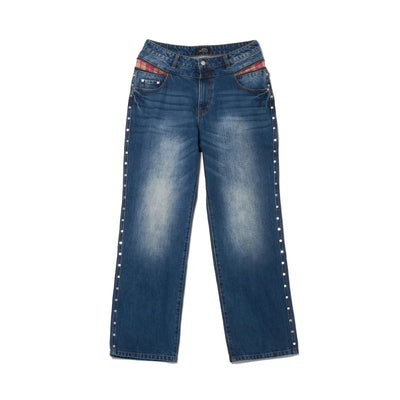 AFB STUDDED BACK ZIP JEANS