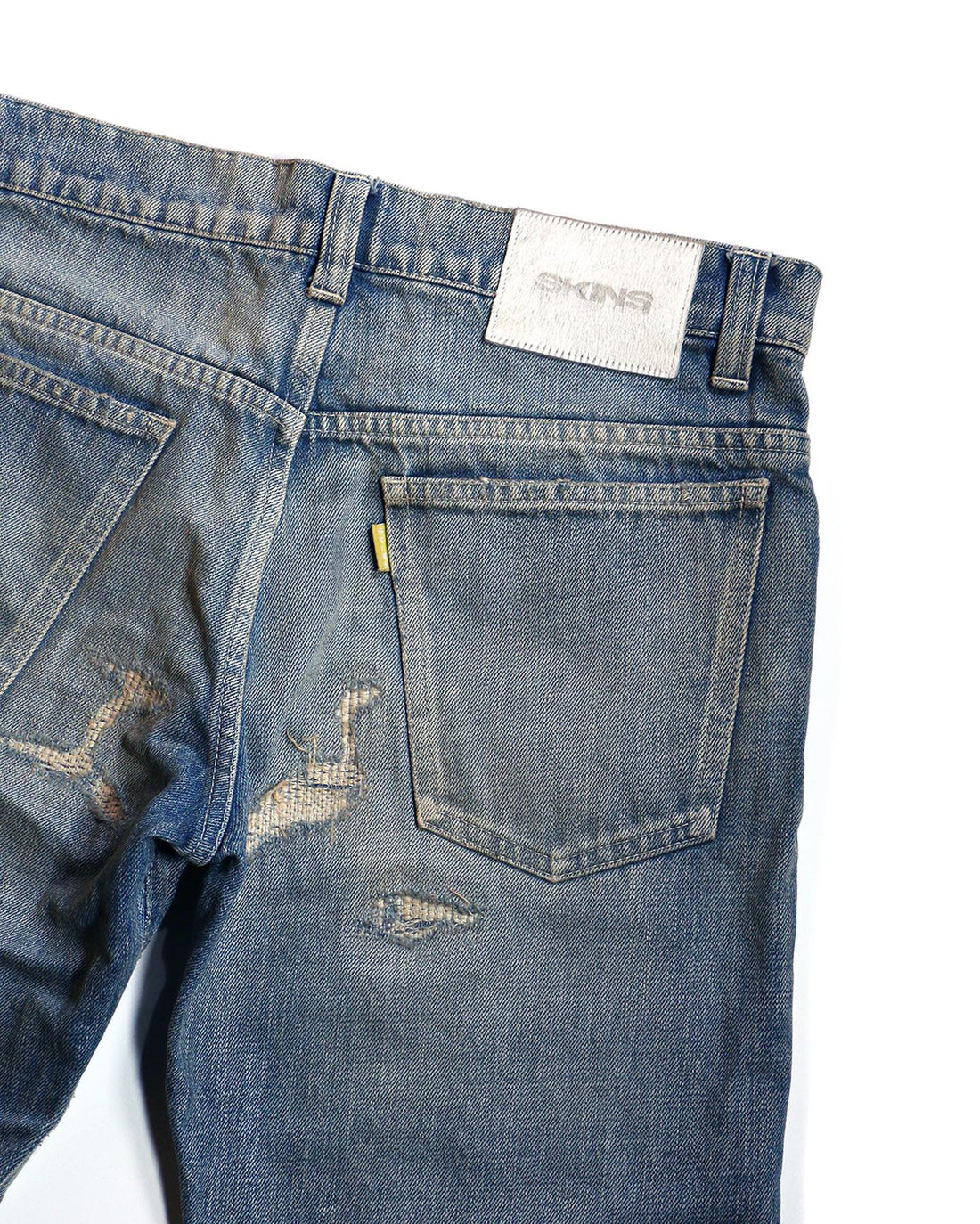 SKINS Damaged Straight Denim Pants