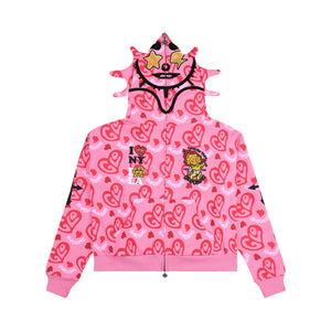 GLO GANG I Heart Glo Full Zip Hoodie (Pink)
