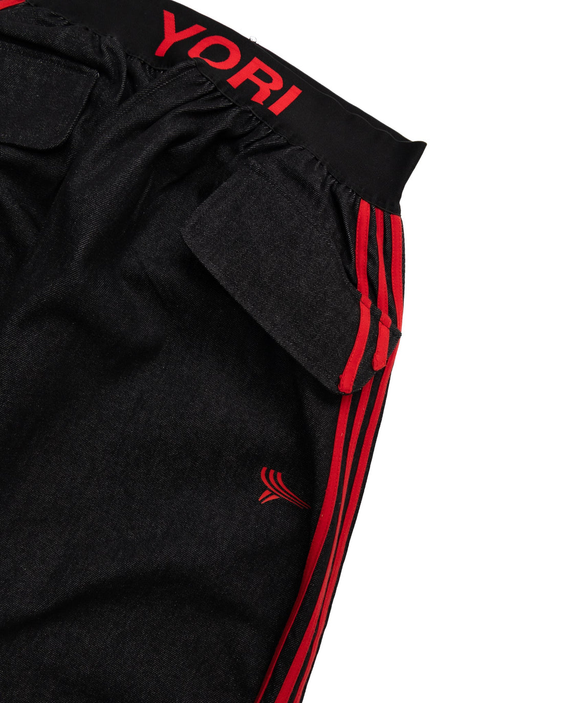 YORI SPORT 5 STRIPE ELASTIC DENIM (BLACK / RED)