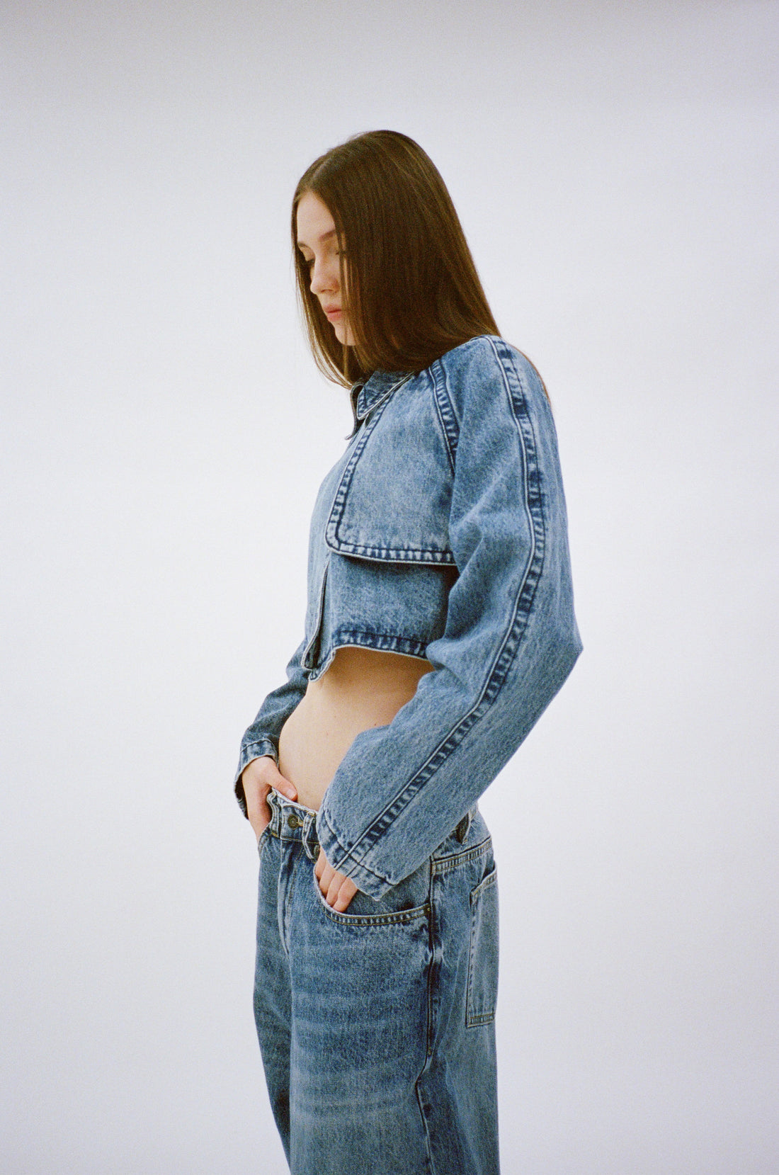 PRIX PRIX DENIM STONE WASHED BABY JACKET INDIGO