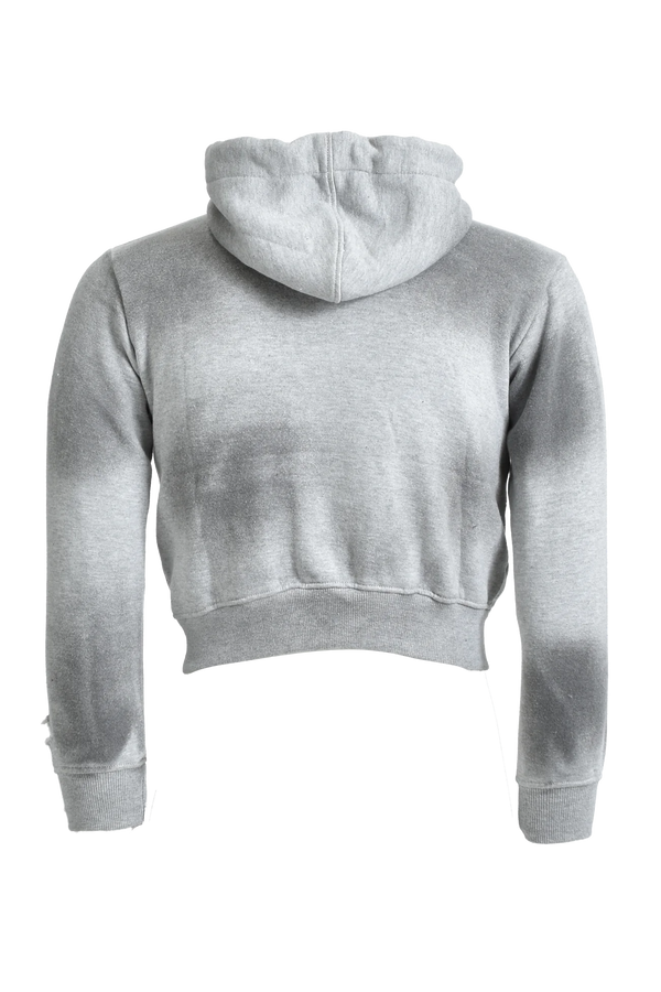 YORI SPORT WOMENS MESH LOGO ZIP UP HOODIE (GREY)