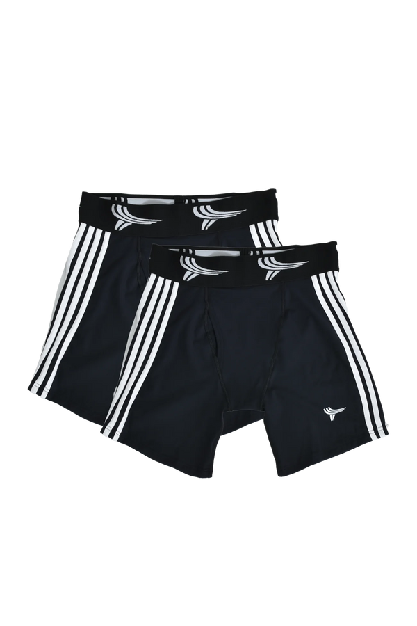 YORI SPORT 5STRIPE COMPRESSION SHORTS 2PACK (Black)