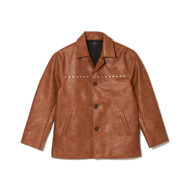 AFB STUDDED CAR COAT (Brown)