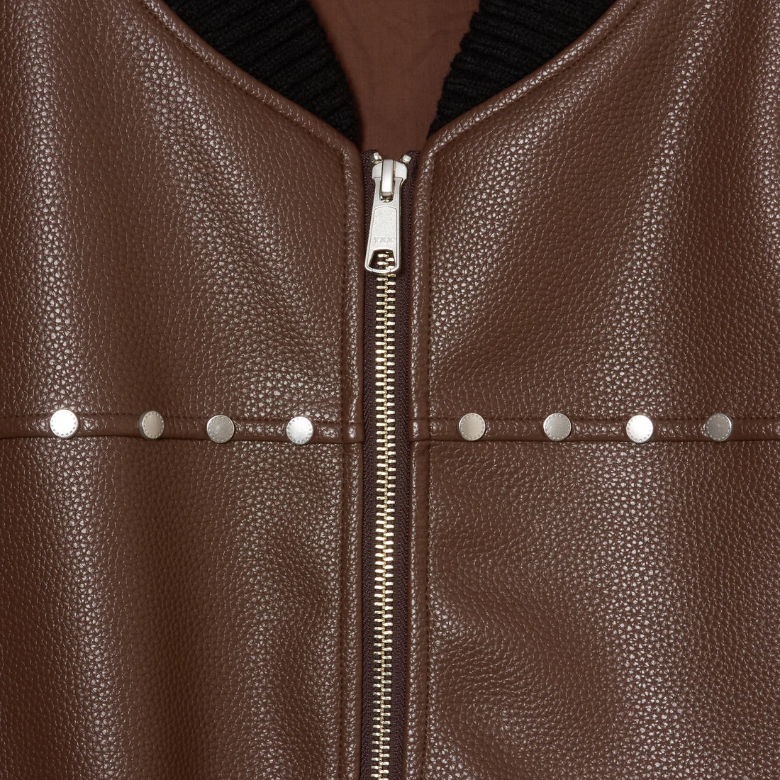 AFB STUDDED BOMBER JACKET (BROWN)