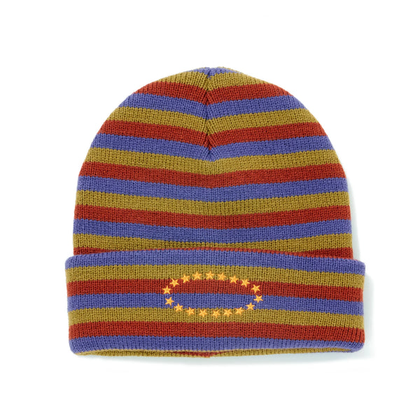 AFB DOUBLE BEANIE (OLIVE / PURPLE)
