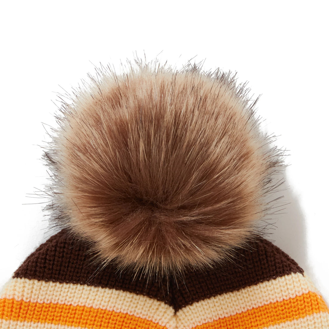 AFB POM POM DOUBLE BEANIE (BROWN)