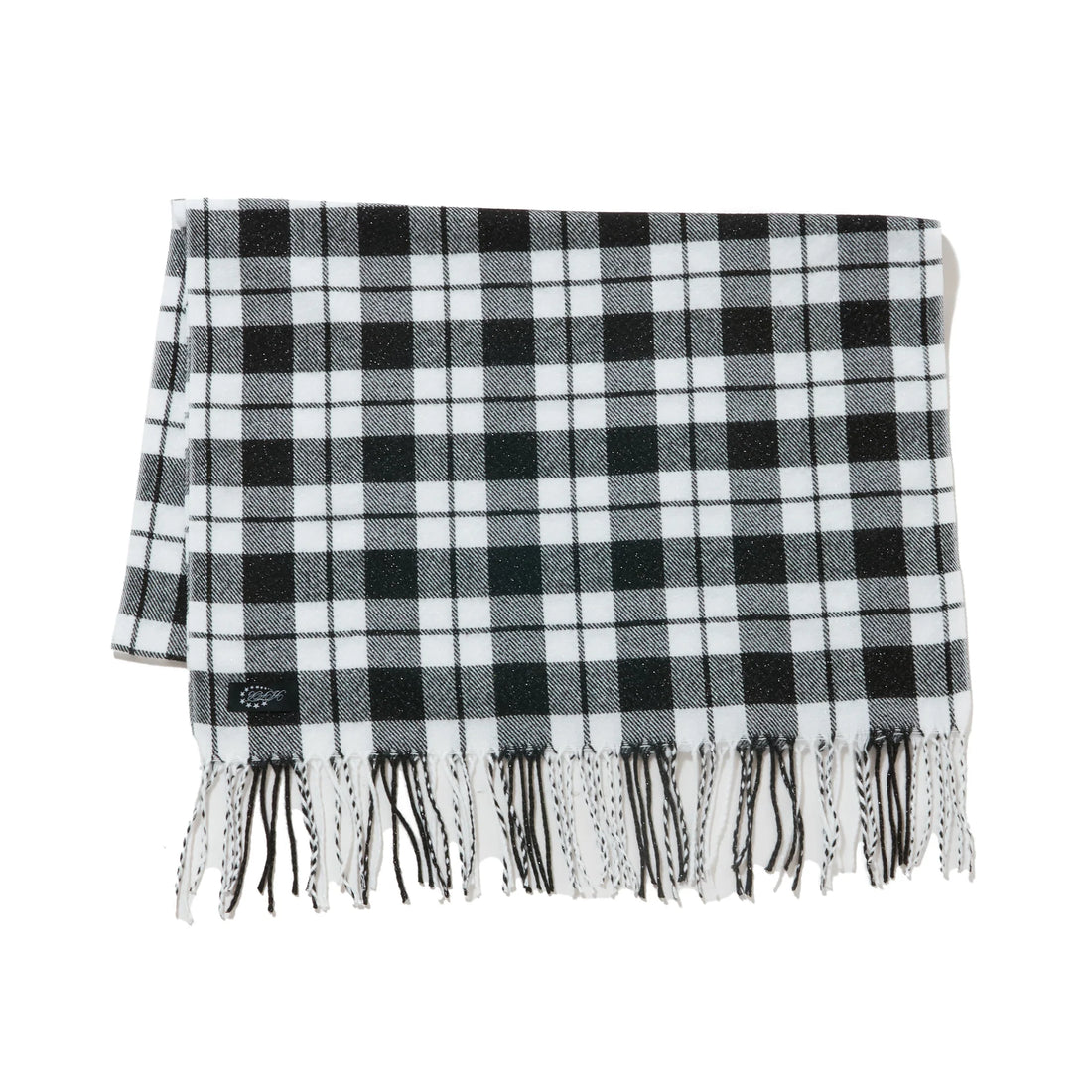 AFB GLITTER CHECK SCARF (WHITE)