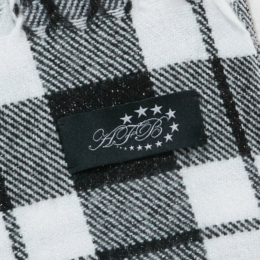 AFB GLITTER CHECK SCARF (WHITE)