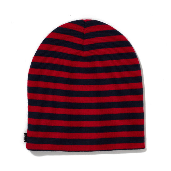 AFB BORDER LONG BEANIE (RED / NAVY)