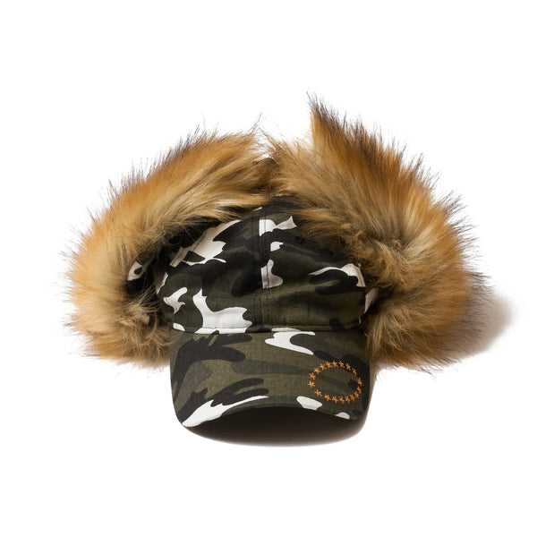 AFB DOG EAR FUR CAP (CAMO WHITE)