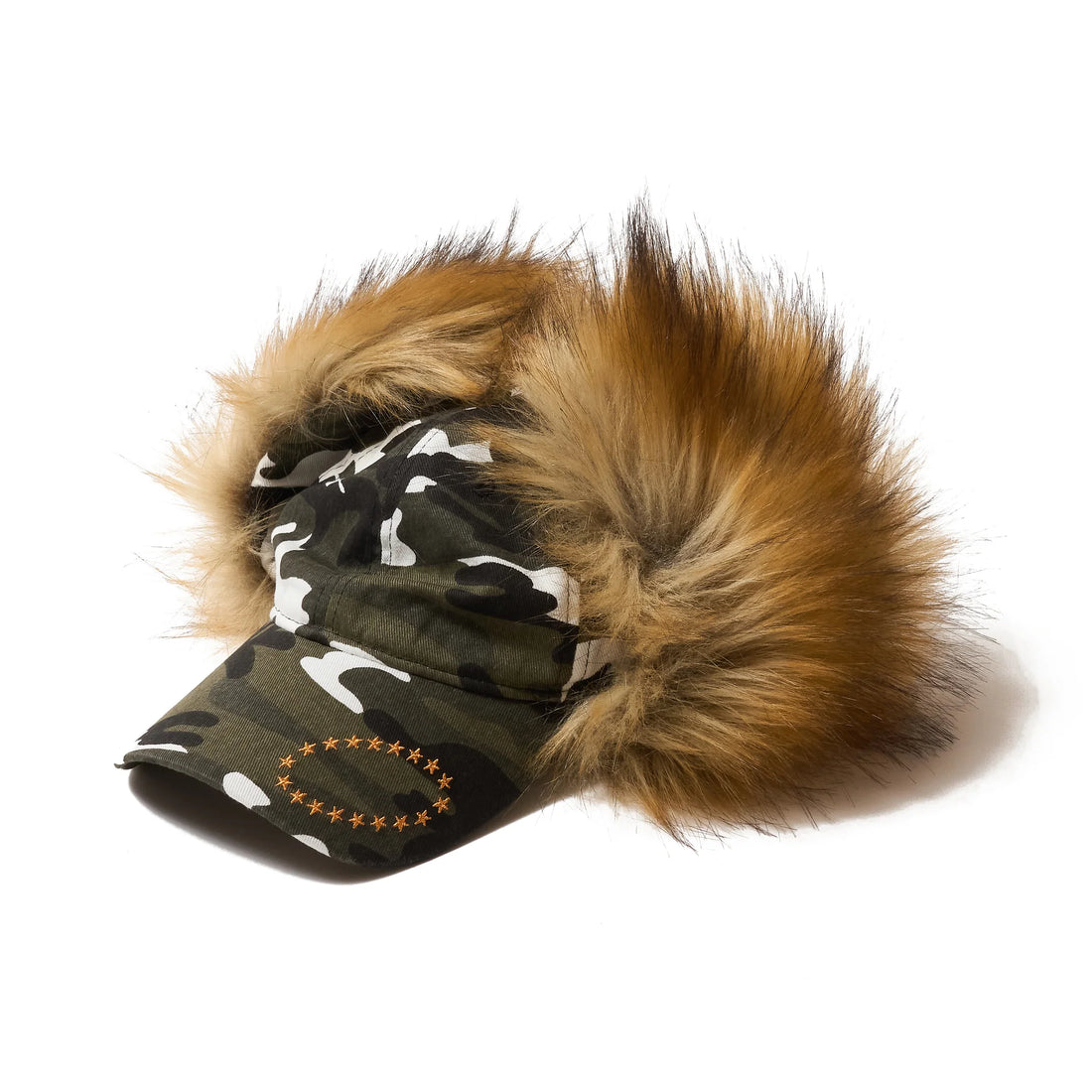 AFB DOG EAR FUR CAP (CAMO WHITE)
