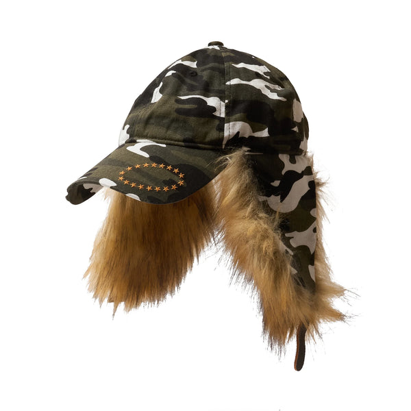 AFB DOG EAR FUR CAP (CAMO WHITE)