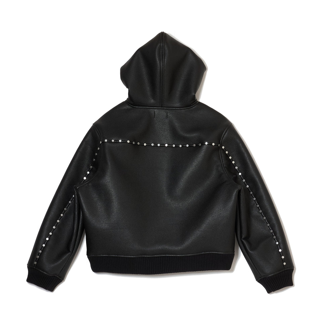 AFB HOODED STUDDED BOMBER (BLACK)