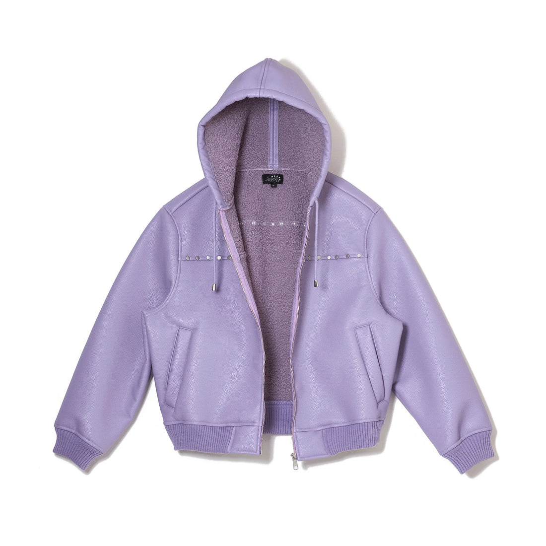AFB HOODED STUDDED BOMBER (PURPLE)