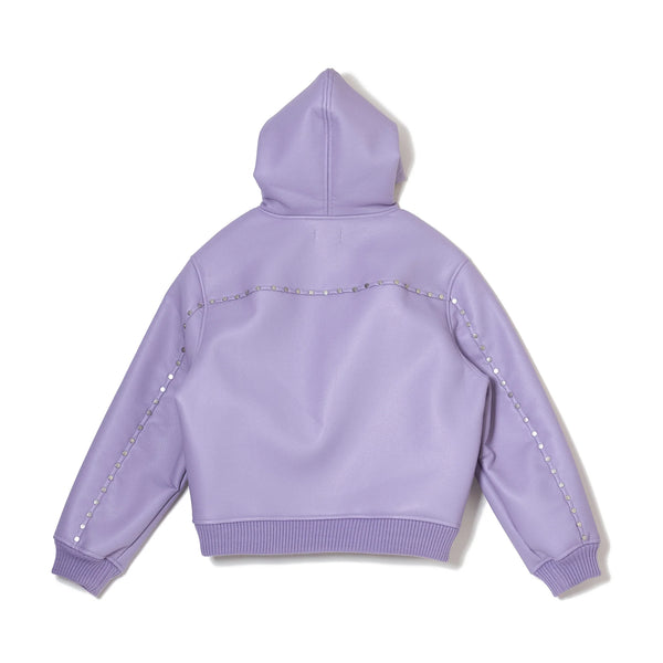 AFB HOODED STUDDED BOMBER (PURPLE)