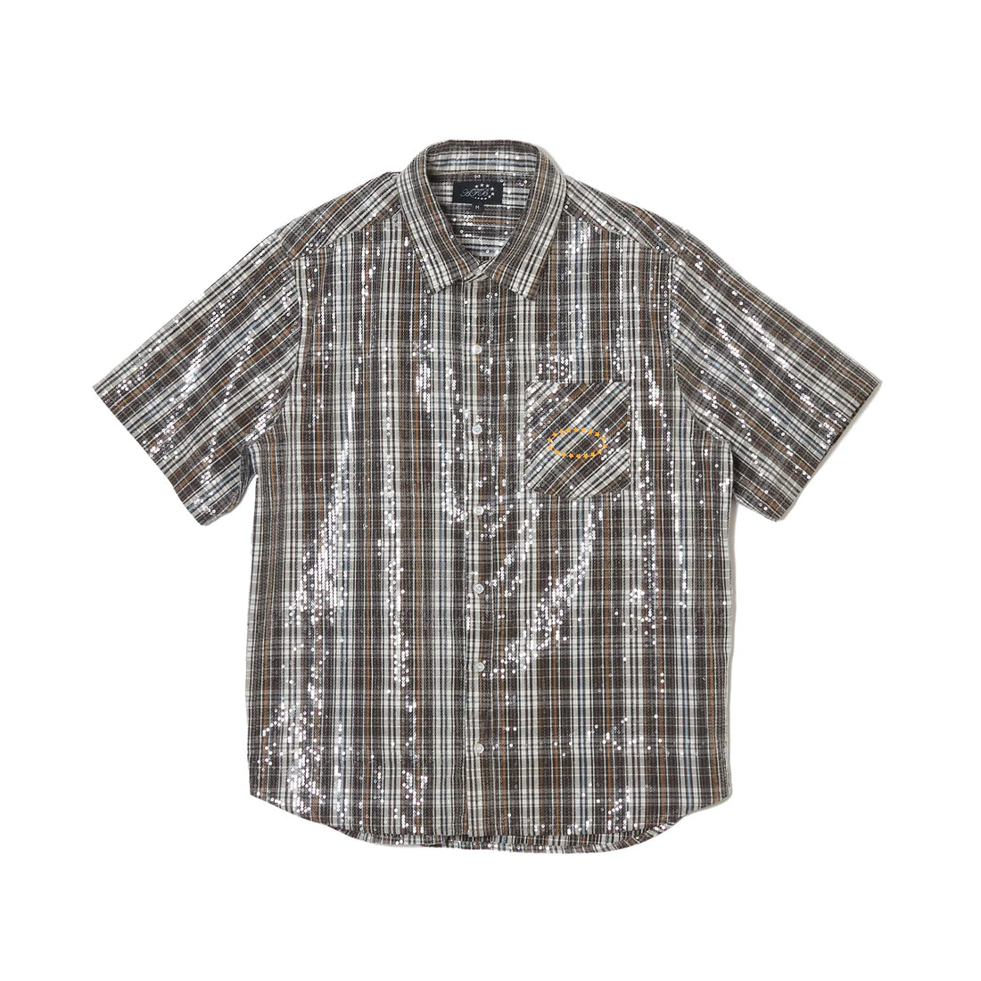 SPANGLE SS SHIRTS (BROWN)