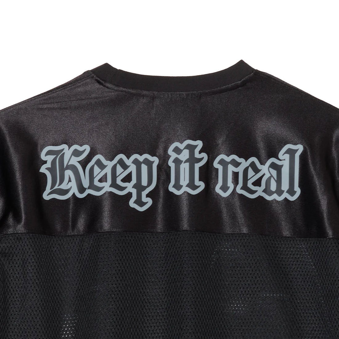 BIG LOGO MESH FOOTBALL TEE (BLACK)