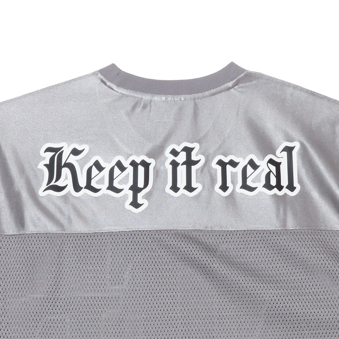 BIG LOGO MESH FOOTBALL TEE (GREY)