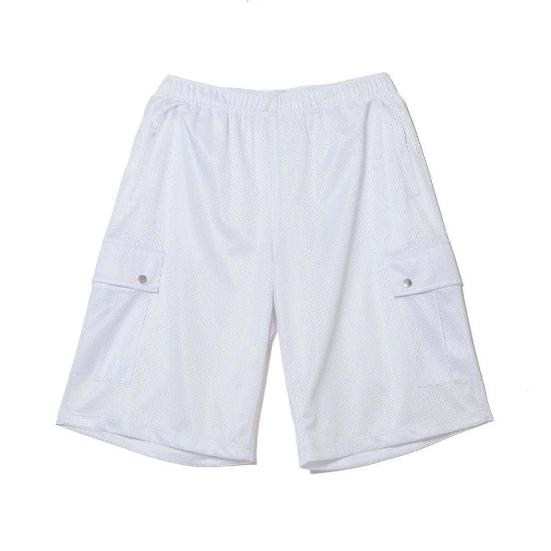 MESH WIDE CARGO SHORTS (WHITE)