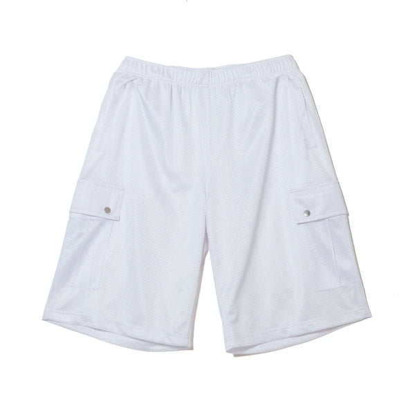 AFB MESH WIDE CARGO SHORTS (WHITE)