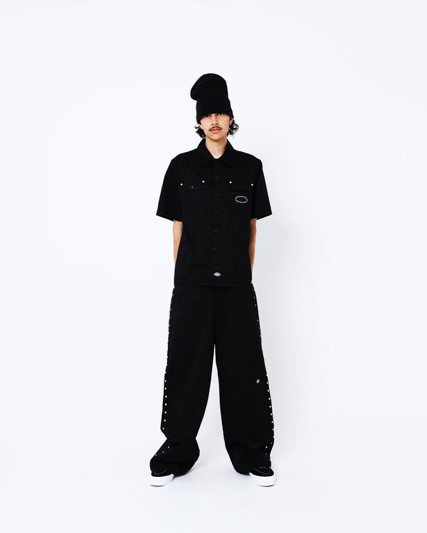 AFB DICKIES STUDDED WIDE PANTS BLACK