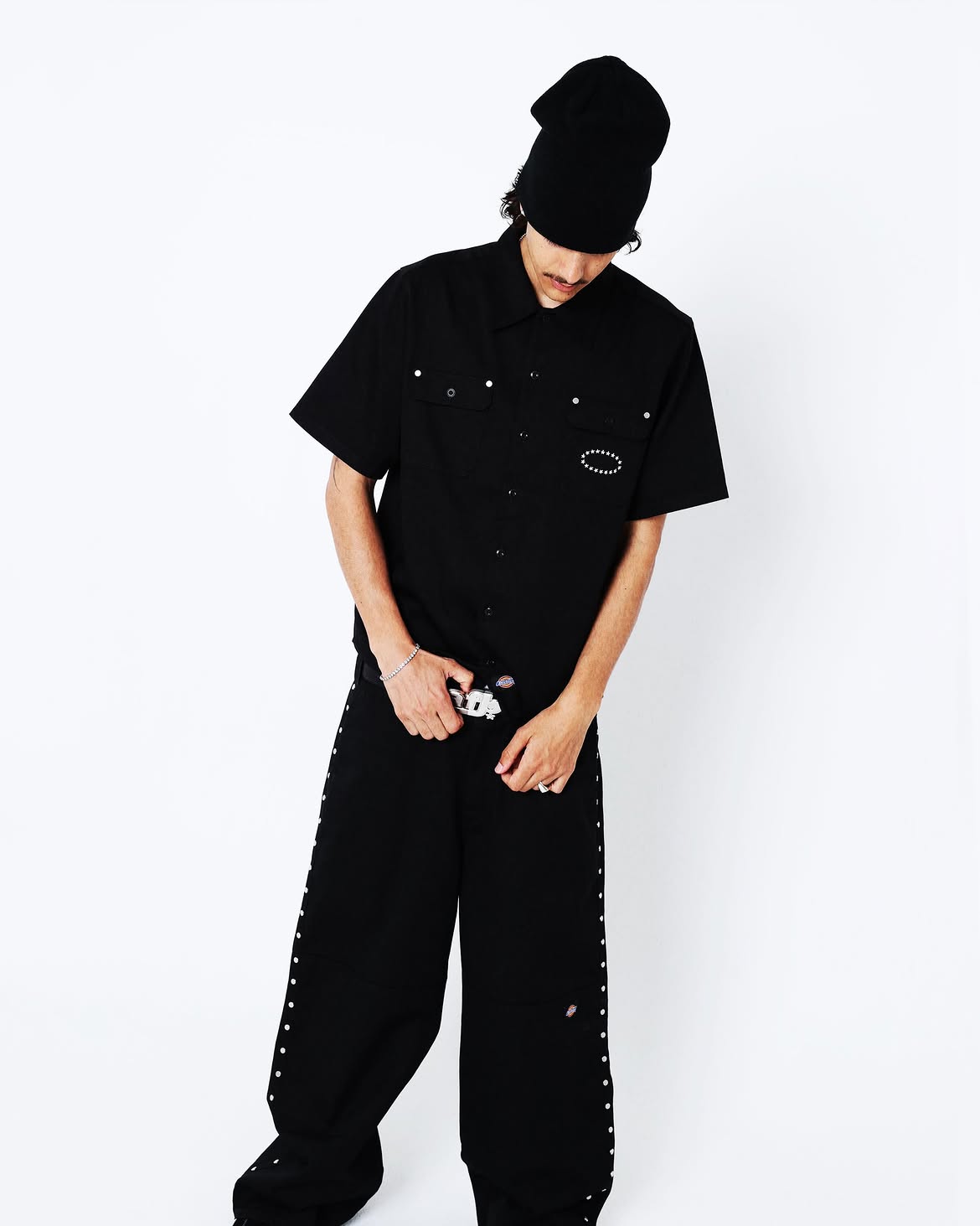 AFB DICKIES STUDDED WIDE PANTS BLACK – H4LO