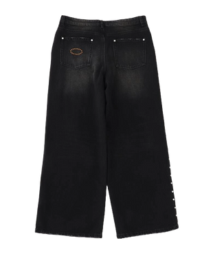 AFB SUPER BAGGY STUDDED PANTS (BLACK)