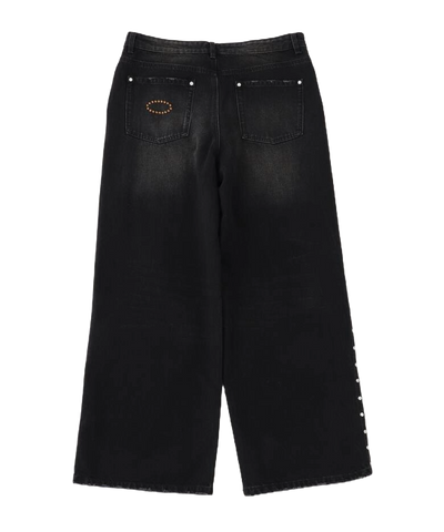 AFB SUPER BAGGY STUDDED PANTS (BLACK)