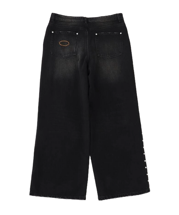 AFB SUPER BAGGY STUDDED PANTS (BLACK)