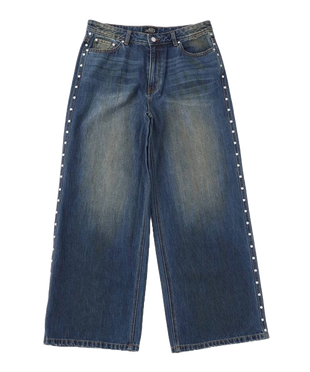 AFB SUPER BAGGY STUDDED PANTS (VINTAGE BLUE)