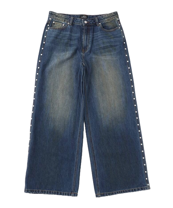 AFB SUPER BAGGY STUDDED PANTS (VINTAGE BLUE)
