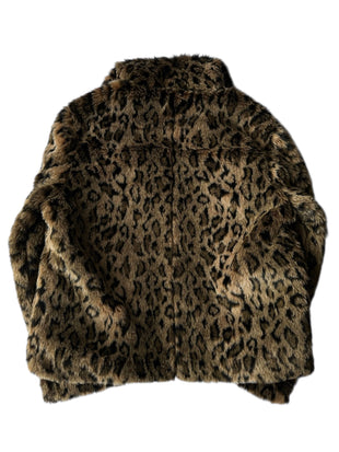 NO MASS PROD. HIGH COLLAR LEOPARD JACKET