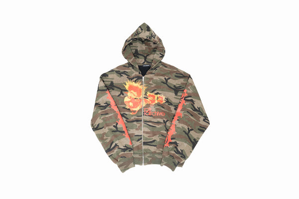 PLT ARCHIVE DUCK ZIP HOODIE (CAMO)
