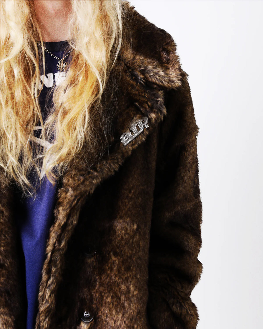 AFB Faux Fur Coat (Brown)