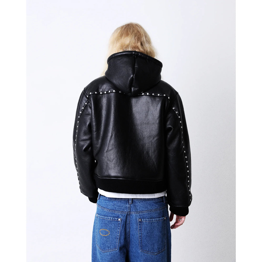 AFB Studded Hooded Bomber Jacket