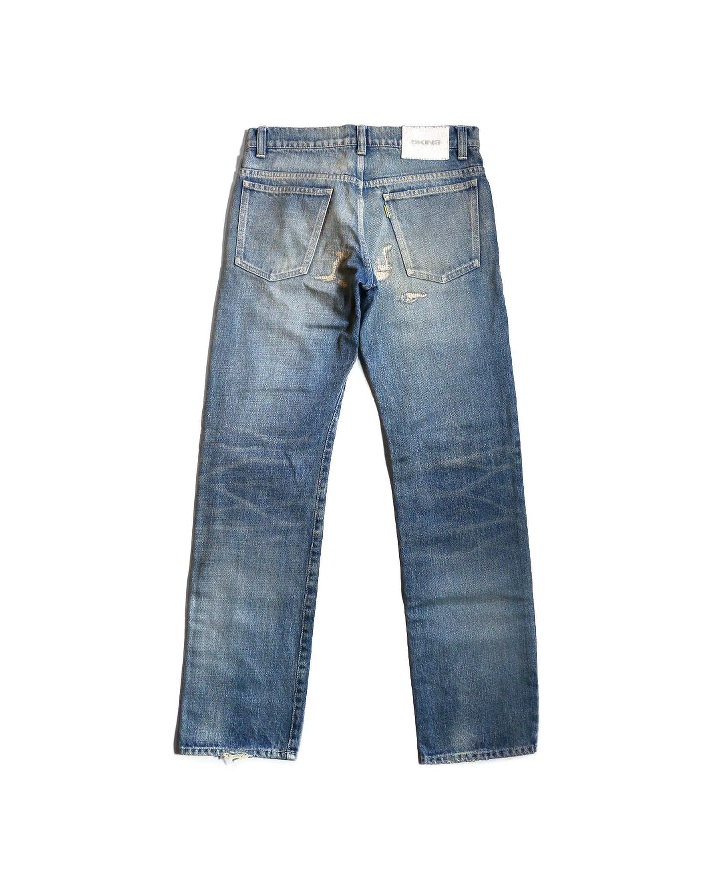 Skins Damaged Straight Denim Pants – H4LO