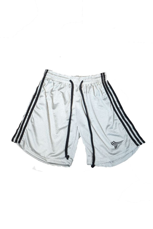 YORI SPORT 5 STRIPE MESH SHORTS (GREY/BLACK)