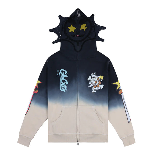 GLO GANG Death and Glory Full Zip Hoodie (Black)