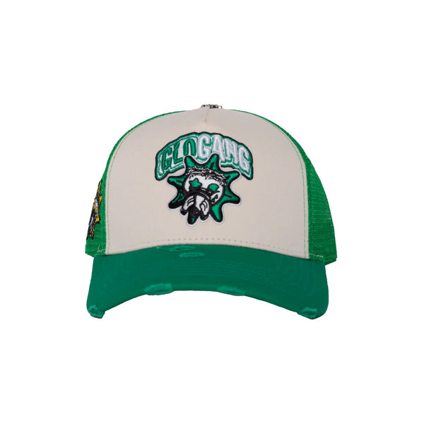 GLO GANG Classic Logo Trucker Hat (Green/White)