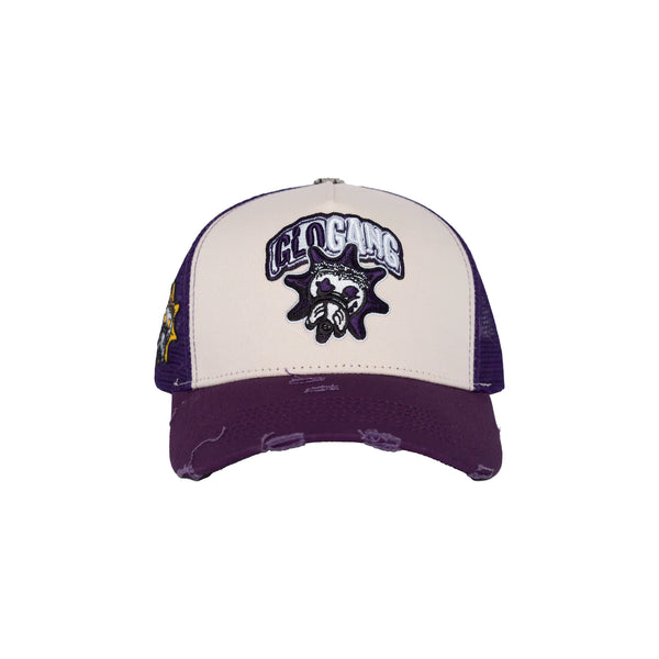 GLO GANG Classic Logo Trucker Hat (Purple/White)