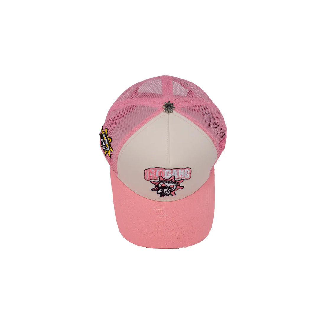 GLO GANG Classic Logo Trucker Hat (Pink/White)