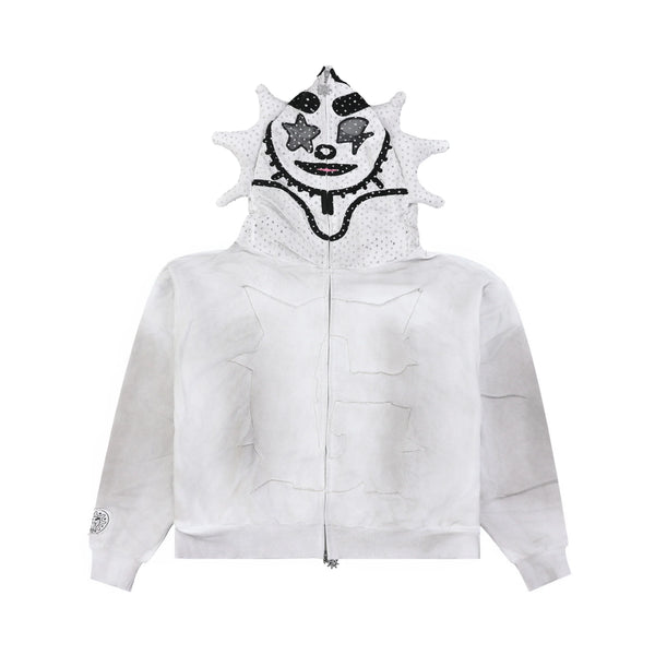 GLO GANG Rhinestone Hoodie (Dirty White)