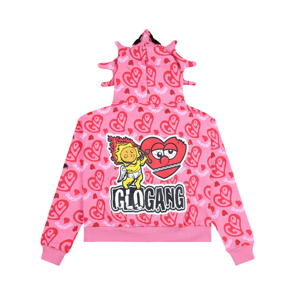 GLO GANG I Heart Glo Full Zip Hoodie (Pink)
