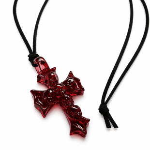SIXXX MINI LEATER CORD NECKLACE (RED)