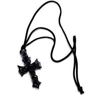SIXXX MINI LEATHER CORD NECKLACE (BLACK)