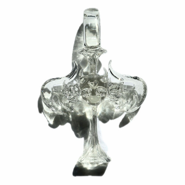 CROSS SKULL BAT PENDANT (CLEAR)