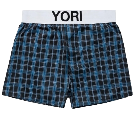 YORI SPORT BLUE CHECK BOXERS (2 PACK)